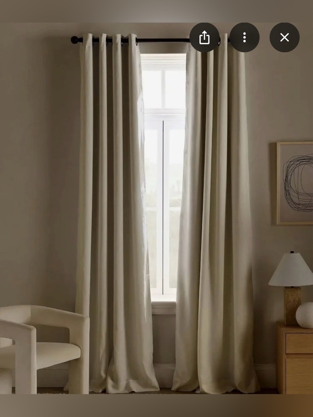 Quince Set of 2 European Linen True Blackout Curtains Flax 48x108 Panels